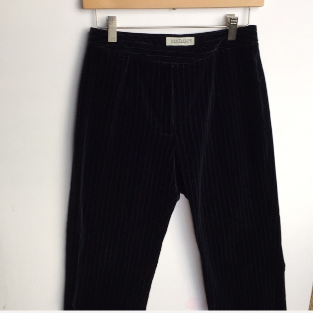 ANN TAYLOR Velvet Pinstripe Trouser Pants Vintage 6P - Picture 2 of 4